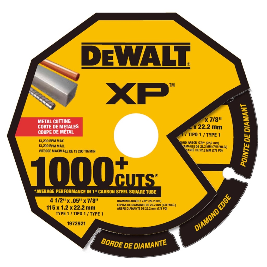 DeWalt XP 4-1/2 in. D X 7/8 in. Diamond Metal Cutting Wheel 1 Pk