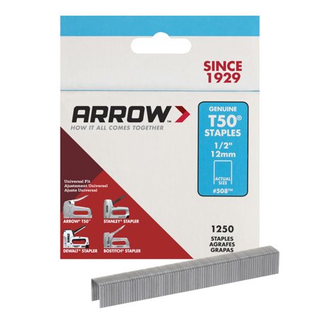 Arrow 1/2 in T50 Staples - 1250 Count