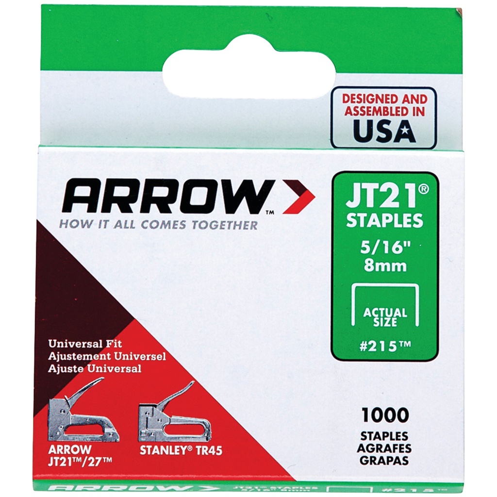 [20372] Arrow 5/16 in Galvanized Steel Staples 1000 Ct