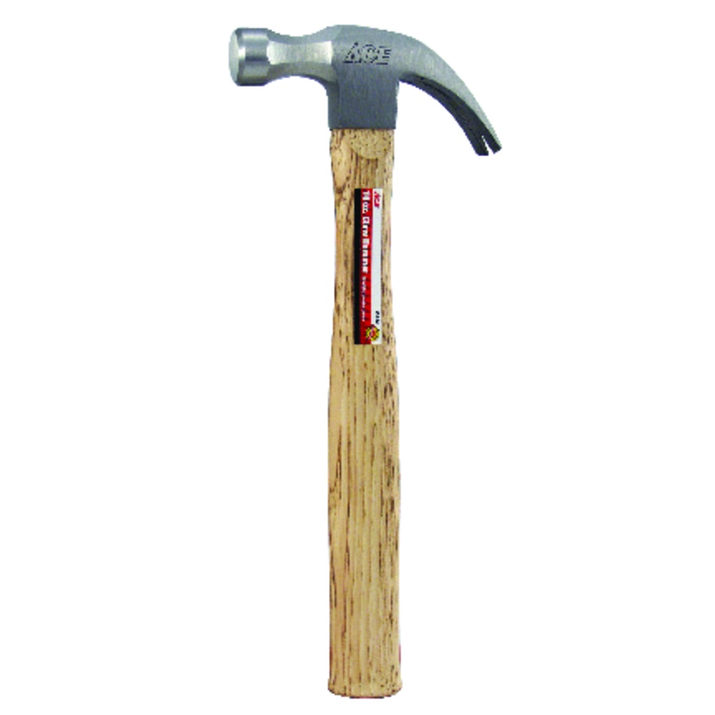 Ace 16 Oz Smooth Face Claw Hammer Hickory Handle