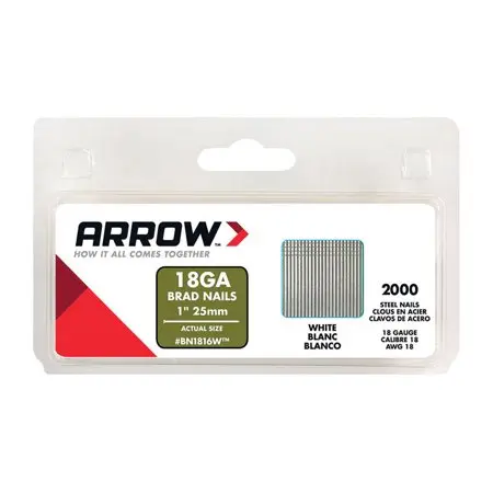 Arrow BN18 18 Ga. X 1 in. L Galvanized Steel Brad Nails 2000 Pk 0.95 Lb