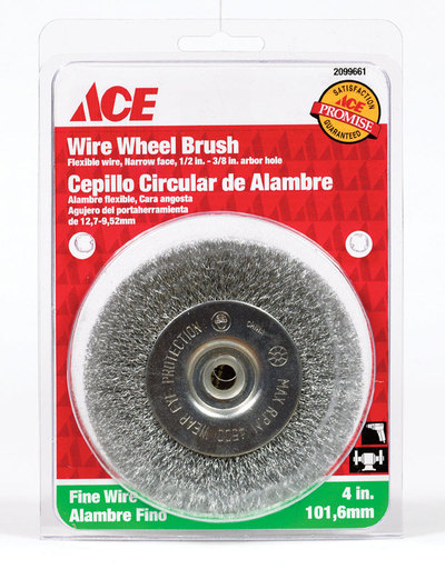 Ace 4 in. Fine Crimped Wire Wheel Brush Steel 4500 RPM 1 Pc
