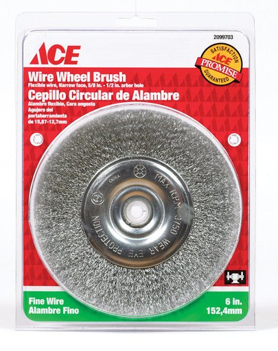 Ace 6 in. Fine Crimped Wire Wheel Brush Steel 3750 RPM 1 Pc
