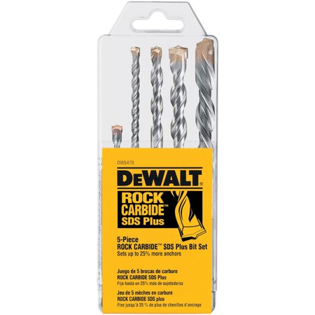 DeWalt Carbide Tipped Drill Bit Set SDS-Plus Shank 5 Pc