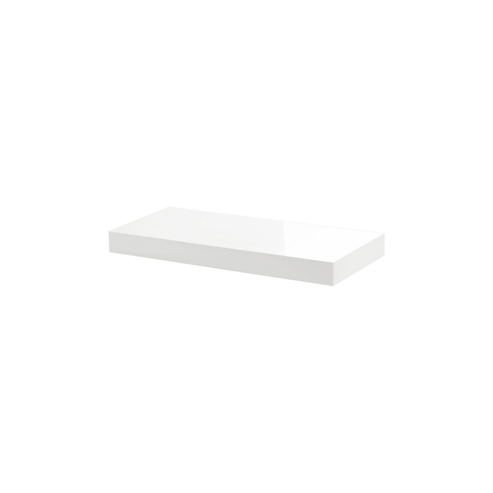 BIG BOY 17.5 in. X 9.8 in. X 2 in. White High Gloss MDF Floating Decorative Wall Shelf with Brackets