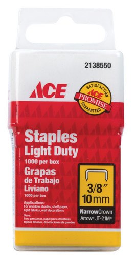 3/8 in. L X 3/8 in. W Galvanized Steel Narrow Crown Light Duty Staples