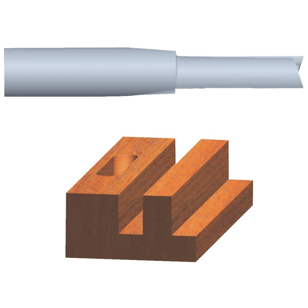 Vermont American 1/2 in. D X 1/2 X 1 in. X 2-3/16 in. L Carbide Tipped 2-Flute Straight Router Bit