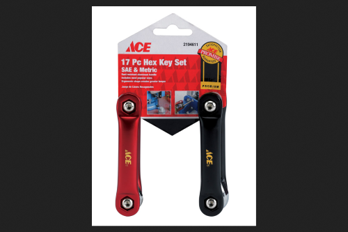 Ace Fold-up Metric and SAE Hex Key Set 17 Pc.