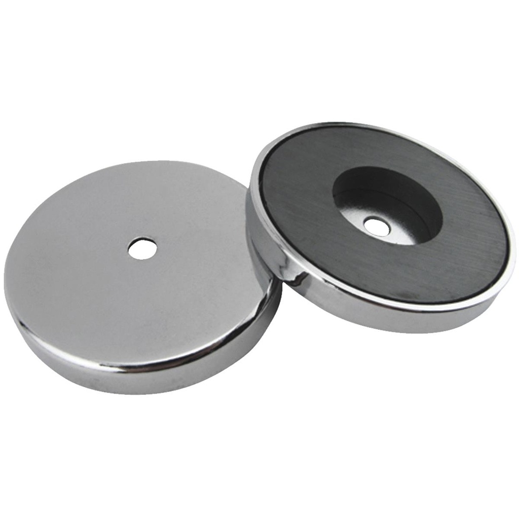 Magnet Source .375 in. L X 2.61 in. W Silver Round Base Magnet 65 Lb. Pull 1 Pc