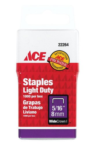 5/16 in. L X 3/8 in. W Galvanized Steel Light Duty Staples Wide Crown
