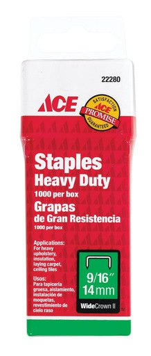 [22280] 9/16 in. L Wide Crown Steel Heavy Duty Staples