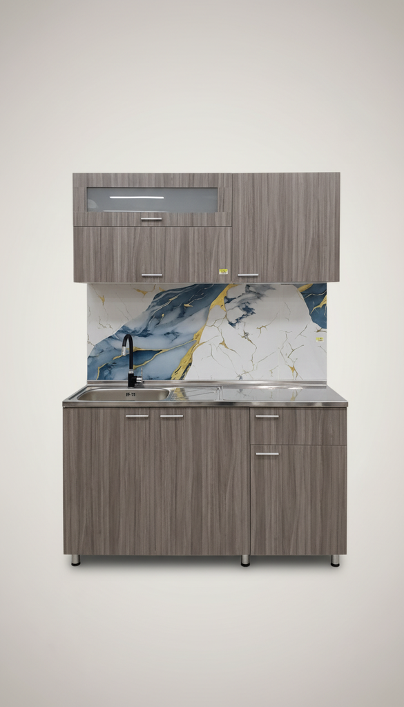 COCINA TOLEDO 150X52 GRIS LEFT