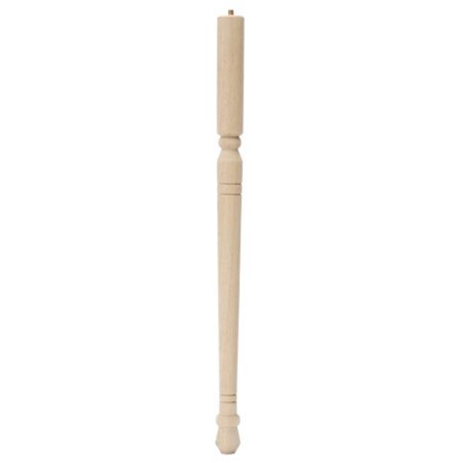 Early American Table Leg with Hanger Bolt - 22 in. H X 1.375 in. Dia. - Sanded Unfinished Hardwood - DIY Furniture