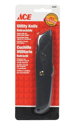 Ace 5.5 in. Sliding Utility Knife Black 1 Pk