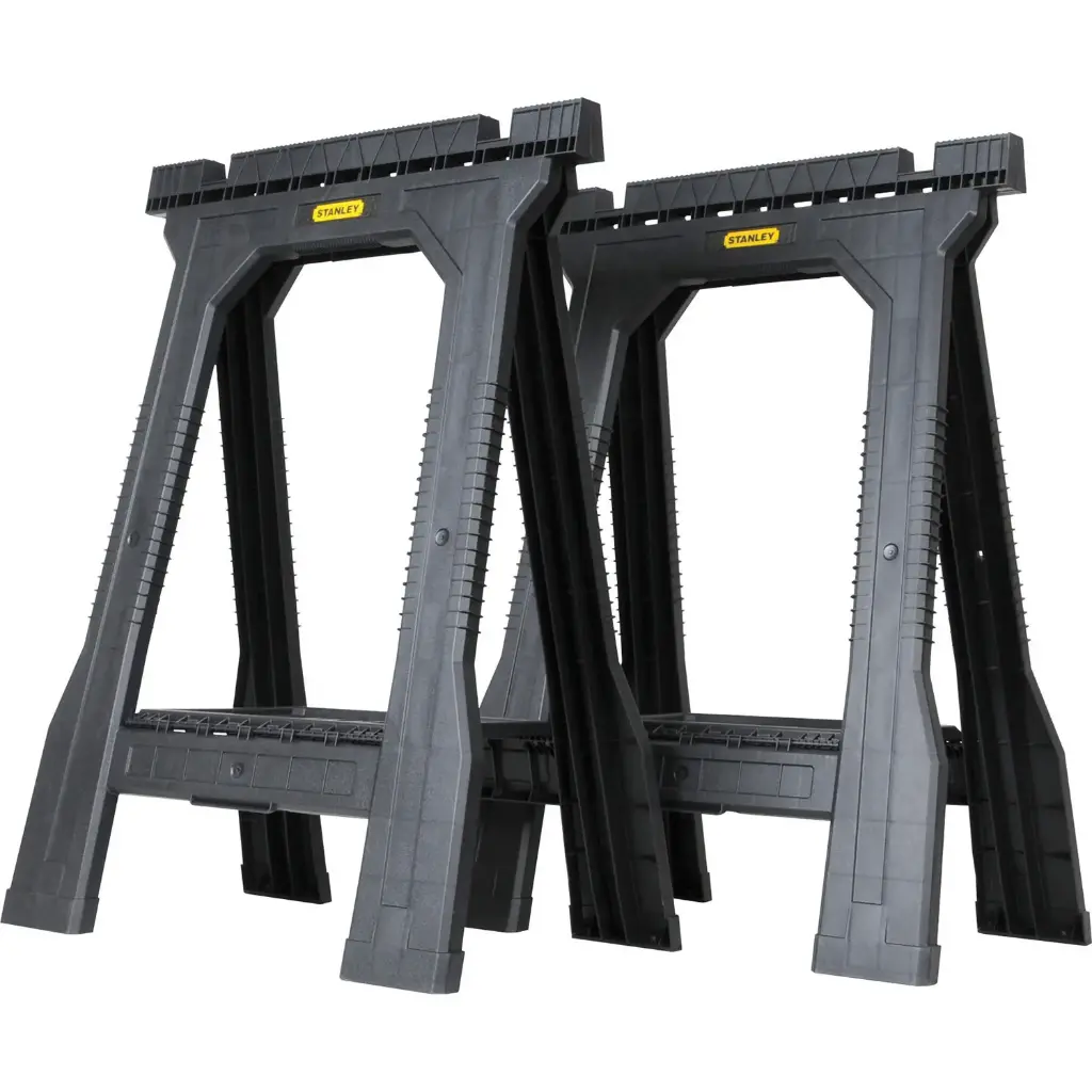Stanley 32 in. H X 22-1/2 in. W X 5 in. D Folding Sawhorse 800 Lb. Cap. 2 Pc