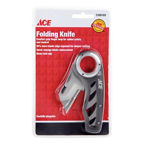 [2369189] Ace 6.5 in. Fixed Blade Folding Knife Black 1 Pk