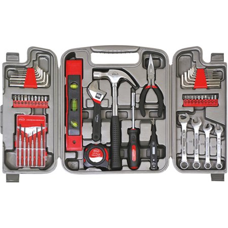 Apollo Tools 53pc DT9408 Household Tool Kit: Comfort-Grip, Interchangeable Bits, Steel & Rubber, Toolbox Kit