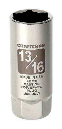 Craftsman 13/16 in. X 3/8 in. Drive SAE 6 Point Standard Spark Plug Socket 1 Pc