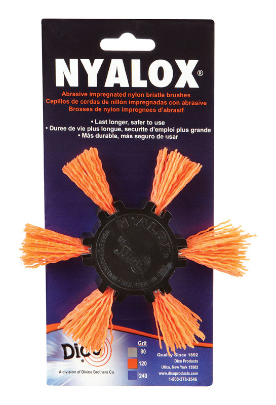 Dico Nyalox 4 in. D X 1/4 in. Aluminum Oxide Wheel Brush Mandrel Mounted Flap Brush 120 Grit 1 Pc