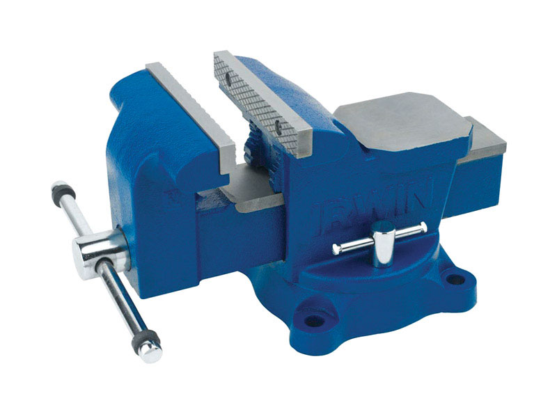 Irwin 5 in. Steel Workshop Bench Vise Swivel Base