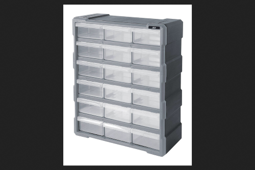 Ace 15 in. W X 19 in. H Storage Organizer Plastic 18 Compartments Gray