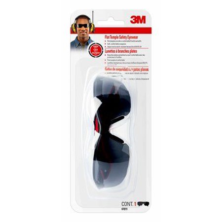 3M Safety Glasses Gray Lens Black/Gray Frame 1 Pc