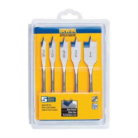 Irwin Speedbor Carbon Steel Spade Bit Set Hex Shank 5 Pc