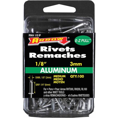 [2496875] Arrow 1/8 in. D X 1/4 in. Aluminum Rivets Silver 100 Pk