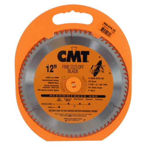 CMT 12 in X 72 X 1 in ITK Fine Cut-Off Blades - 252.072.12