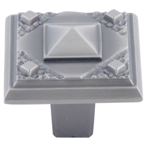 [257P] Atlas Homewares 257 Craftsman 1-1/4 Inch Square Cabinet Knob Pewter Cabinet Hardware Knobs Square