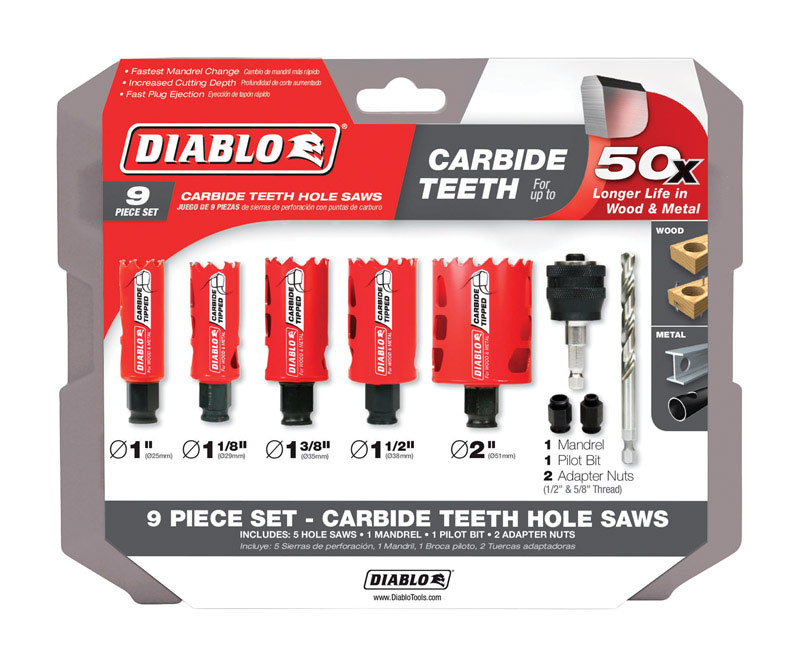 Diablo Diablo Mandrel 2-3/8 in. L Hole Saw Kit
