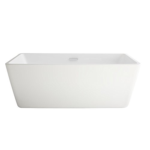 American Standard 2766.034 Sedona Loft 62-3/4" Free Standing Soaking Bathtub with Center Drain - Drain Included White Tub Soaking Freestanding