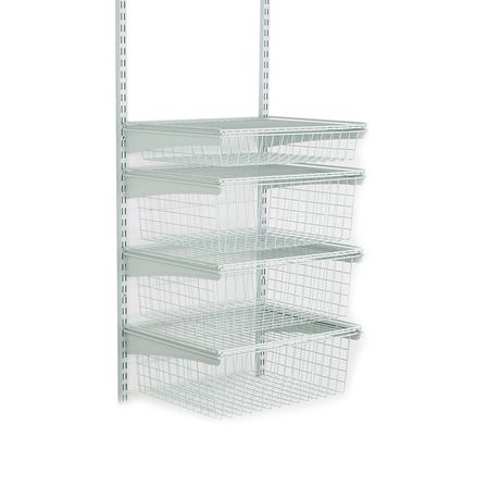 27 in. H X 21 in. W White Steel 4-Drawer Wide Mesh Wire Basket