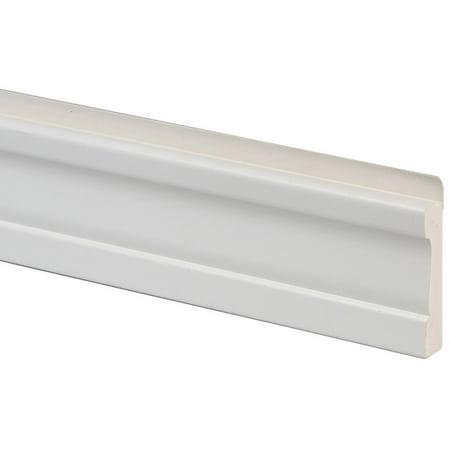 [294001073] Wainscot Base Moulding, 8 Ft L, 158 in W, 1116 in Thick, PVC, White