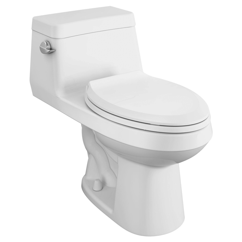 American Standard 2961A104SC Colony 1.28 GPF One Piece Elongated Chair Height Toilet with Left Hand Lever - Seat Included White Toilets and Bidets
