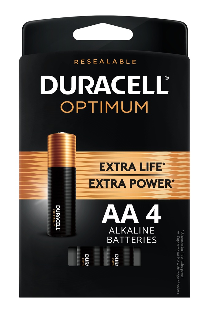 Duracell Optimum AA Alkaline Battery (4-pack)