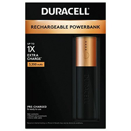 Duracell Rechargeable 3350 MAh Powerbank 1 Day Portable Charger DMLIONPB1