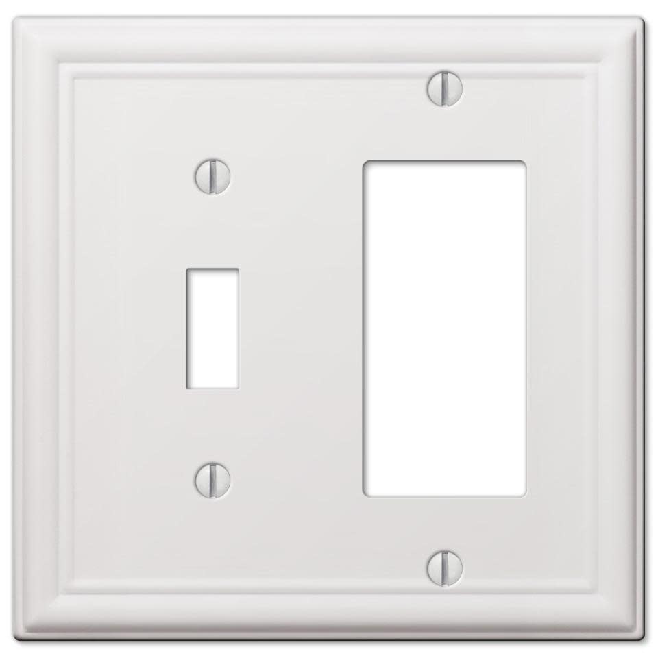 Amerelle Chelsea White 2 Gang Stamped Steel Decorator/Toggle Wall Plate 1 Pk