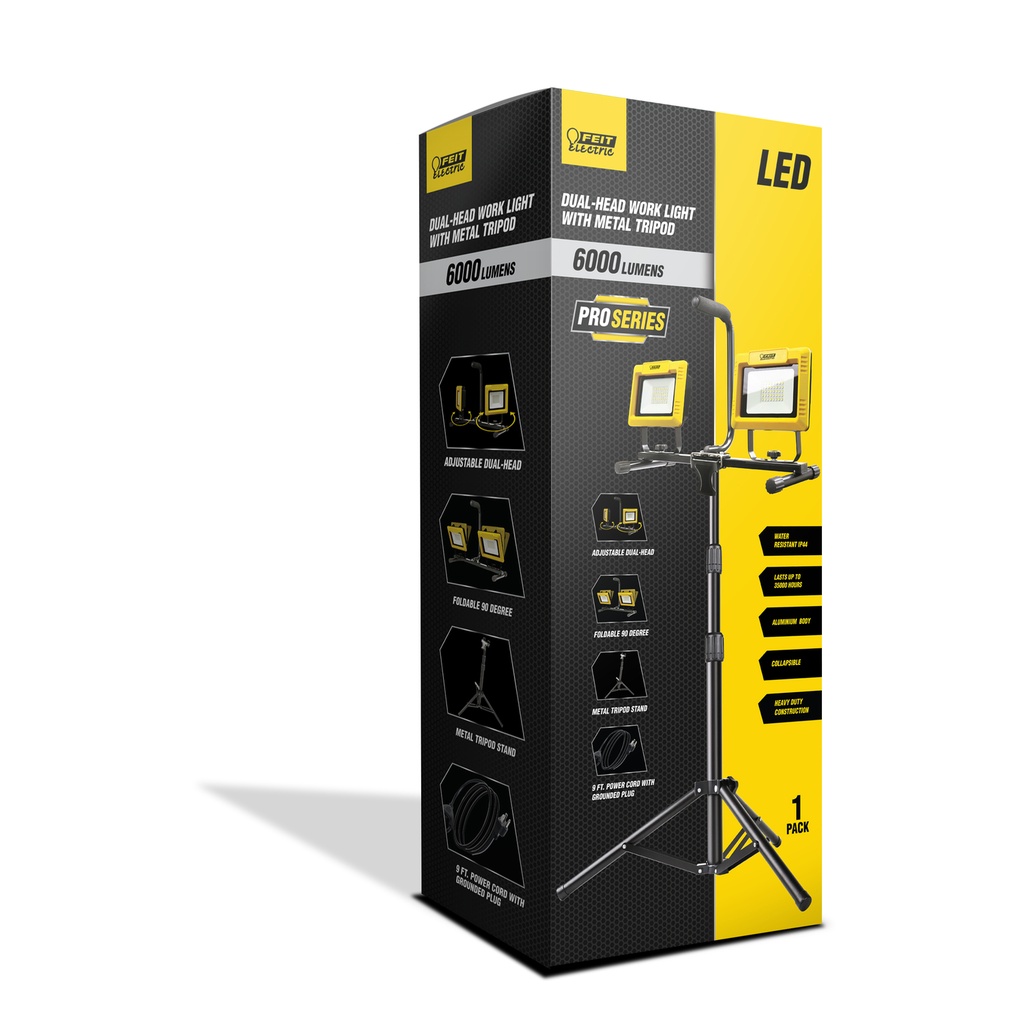 Feit Pro Series 6000 Lm LED Dual Power Tripod Work Light