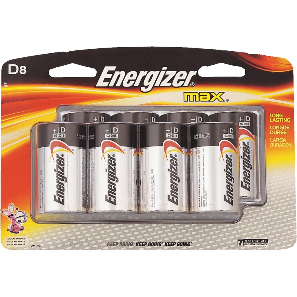 [3005204] Energizer MAX D Batteries 8pk - Alkaline Battery
