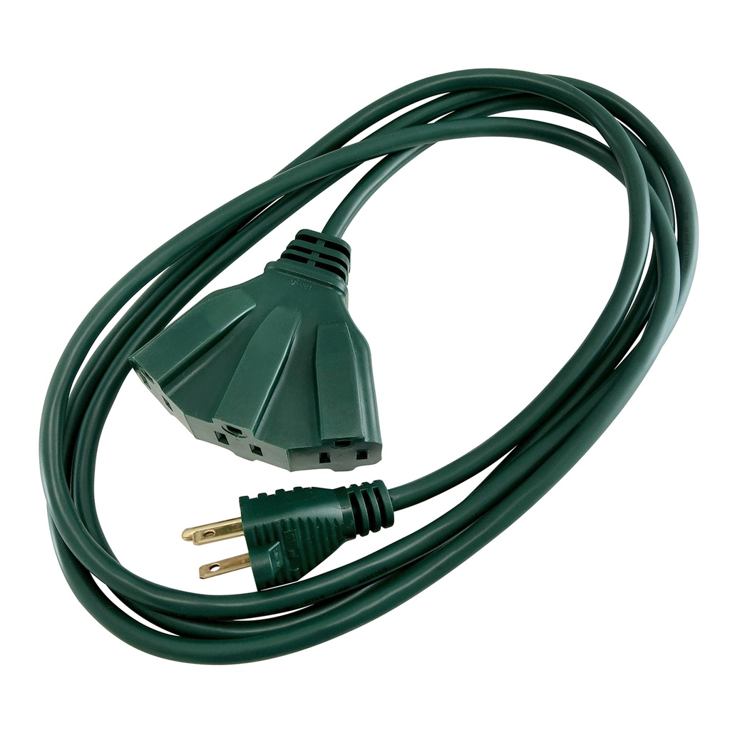 Ace Indoor or Outdoor 10 Ft. L Green Triple Outlet Cord 14/3 SJTW