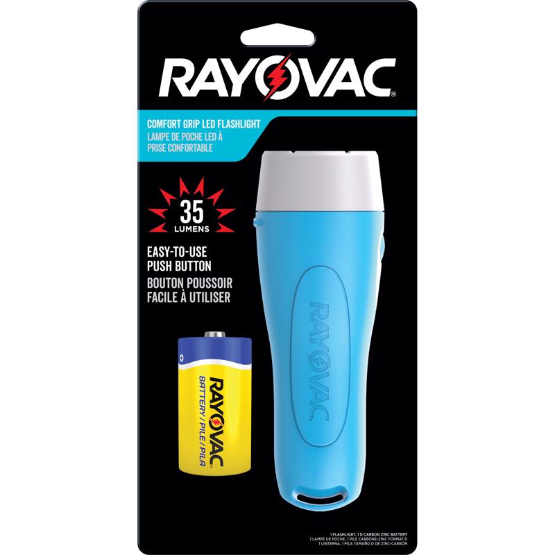 [3011641] Rayovac Comfort Grip 35 Lm Blue LED Flashlight D Battery