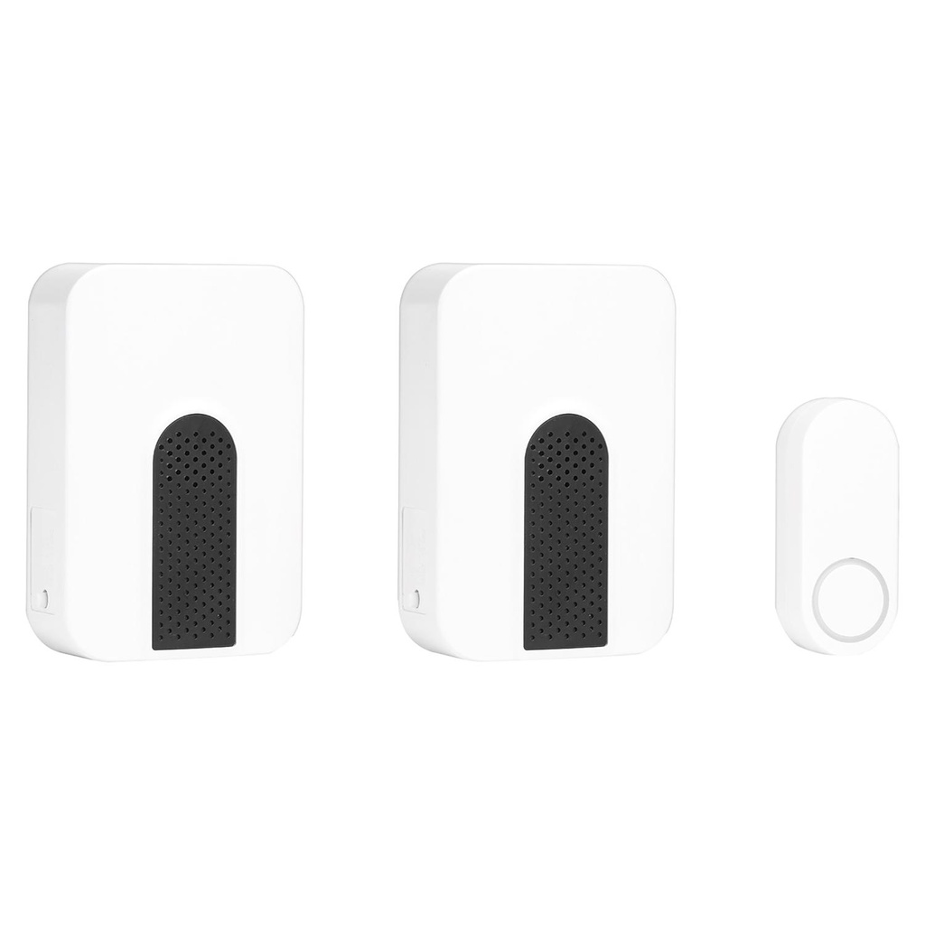 DOOR BELL WRLS BK/WH 10"