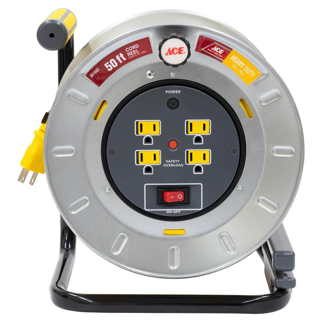 CORD REEL METAL GRY 50'