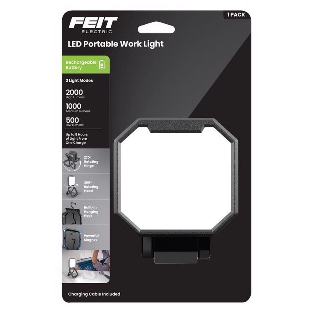 Feit 2000 Lm LED Rechargeable Stand (H or Scissor) Folding Worklight