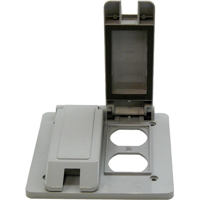 Cantex Rectangle PVC 2 Gang 4-11/16 in. H X 4-7/8 in. W Duplex Outlet Cover