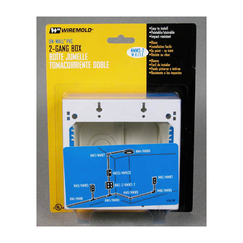 Legrand New and Old Work Rectangle Plastic 2 Gang Outlet Box White