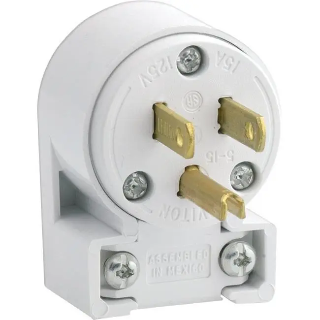 [3201233] Leviton Commercial PVC Angle Blade Plug 5-15P 18-12 AWG 2 Pole 3 Wire