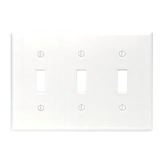 [3202215] Leviton White 3 Gang Plastic Toggle Wall Plate 1 Pack
