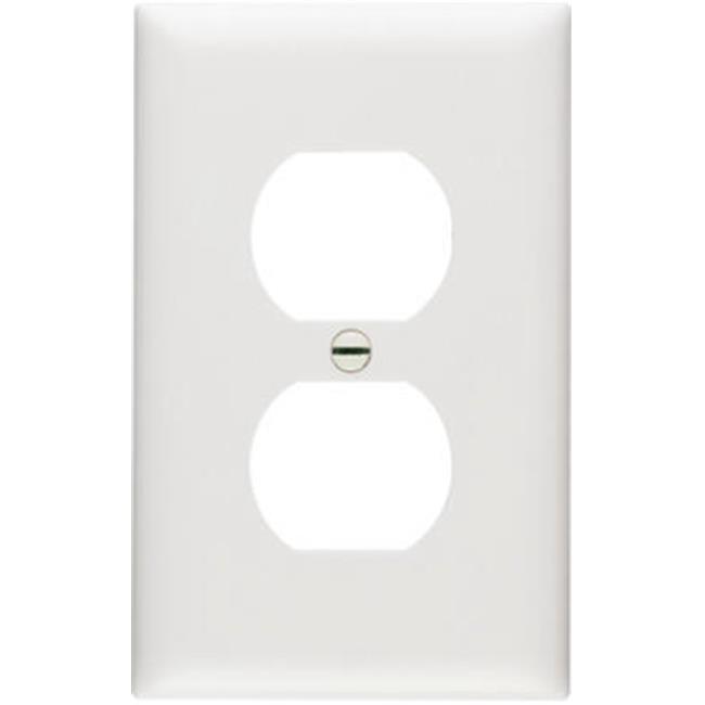 TradeMaster TP Series Receptacle Wallplate, 4.687 in L, 2.937 in W, Standard, White Color